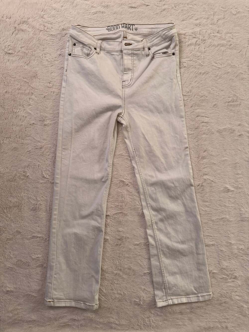 Size 12 White Good Hart Slim Jeans